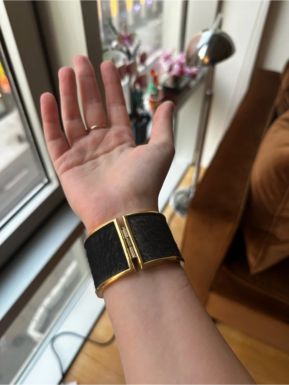 KARA by Kara Ross Gold-Tone & Black Pony Hair Cuff Bracelet